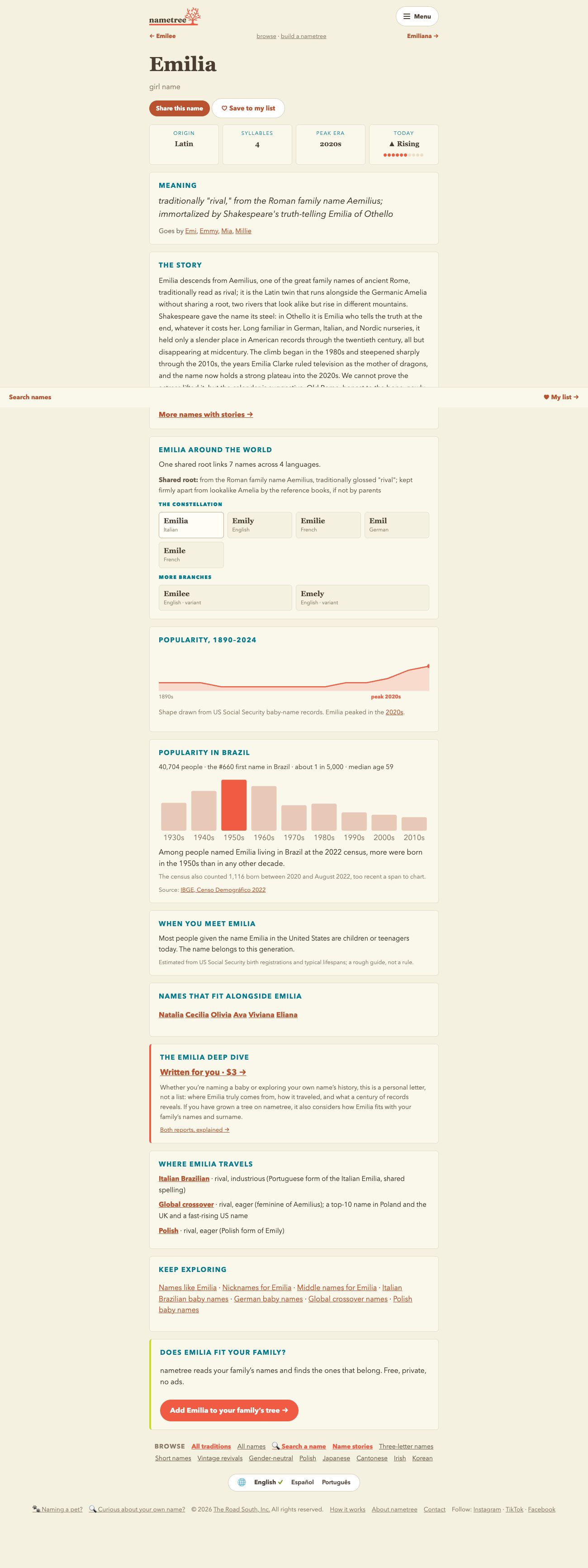 nametree 2026 live product – name page design by Liz Chang