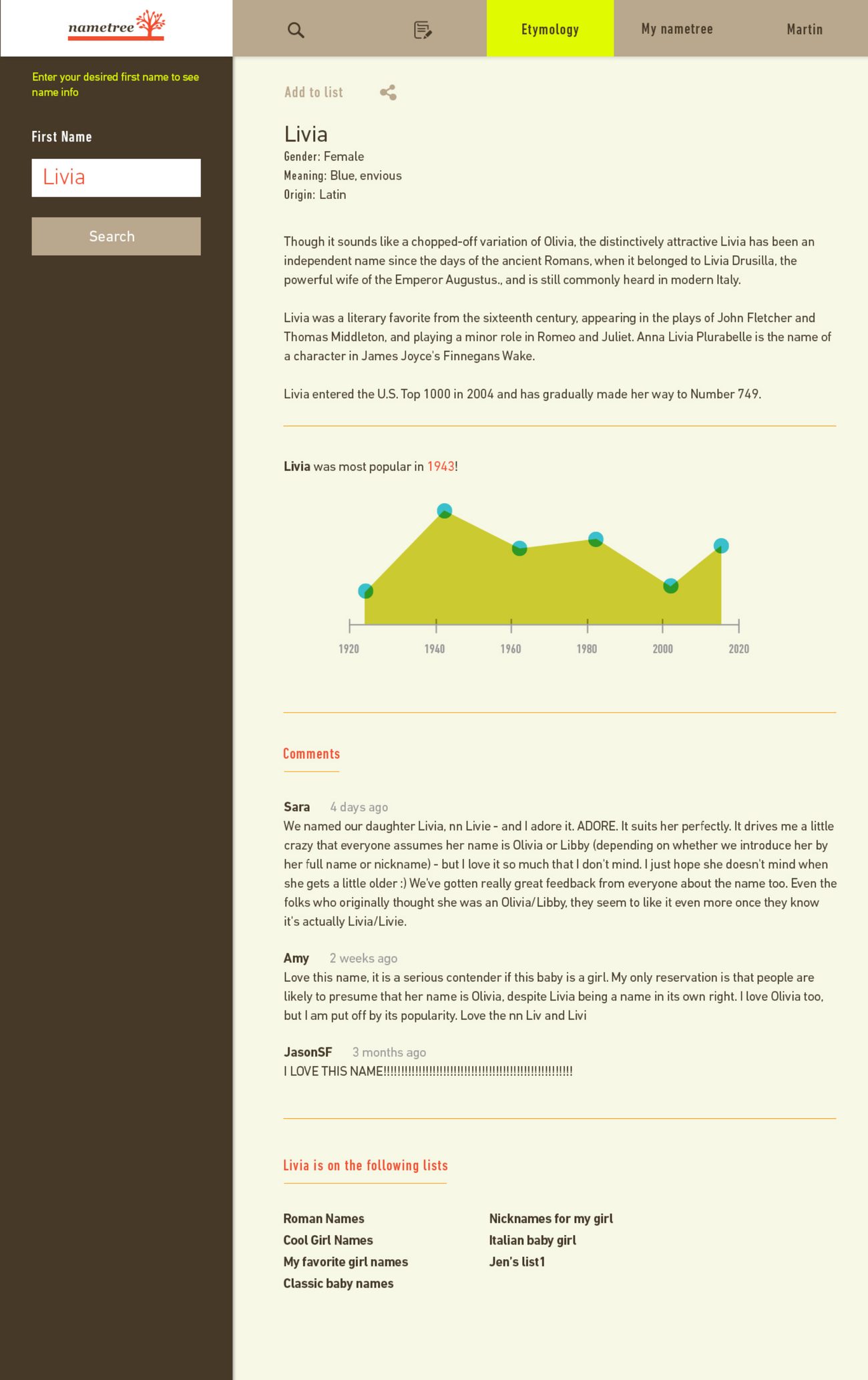 nametree 2014 concept mockup – name page design by Liz Chang